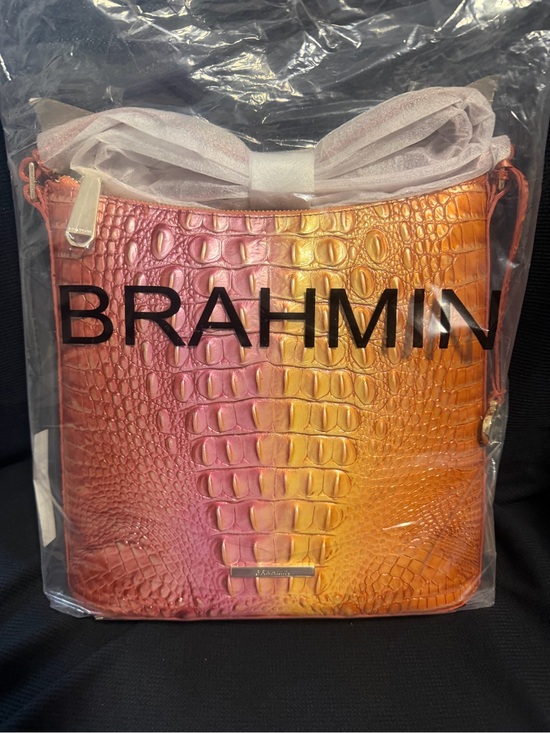 Brahmin Handbags - Brahmin Ombre Croc-Embossed Crossbody in Pink and Orange